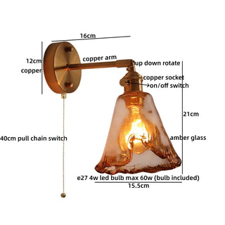 Celako™ Ambrium Wall Light | Amber Glass Japan Style