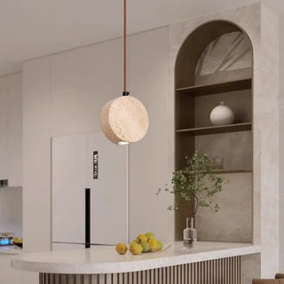 Suspension Celako™ Aureston | Éclairage d'îlot de cuisine en travertin jaune