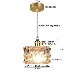 Celako™ Cuprisa Pendant Light | Glass Bedroom Lighting