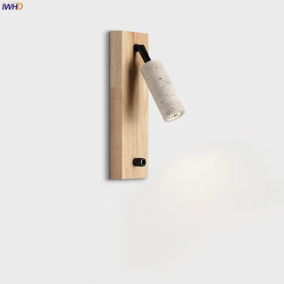 Celako™ Terravene Wall Light | Wood Yellow Travertine Bedroom Lighting
