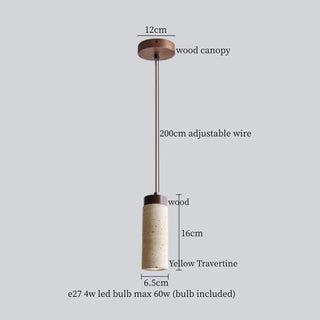 Celako™ Orolitho Pendant Light | Yellow Travertine Dining Room Lighting