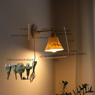 Celako™ Cerafine Wall Light | Ceramic Bedroom Lighting
