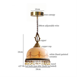 Celako™ Hakusei Pendant Light | Glazed Hand-Painted Ceramic Kitchen Island Lighting