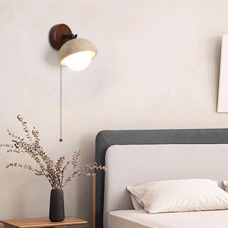 Celako™ Aurevane Wall Light | Yellow Travertine Bedroom Lighting