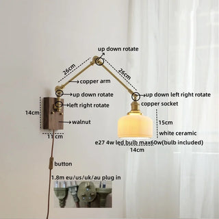 Celako™ Cerelux Wall Light | Ceramic Copper Bedroom Lighting