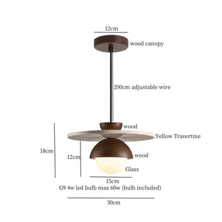 Celako™ Lapistra Pendant Light | Black Travertine Dining Room Lighting