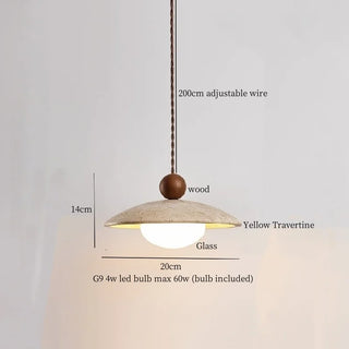 Celako™ Tivolia Pendant Light | Yellow Travertine Dining Room Lighting