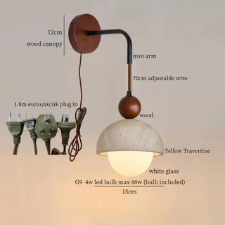 Celako™ Velaterra Wall Light | Yellow Travertine Living Room Lighting