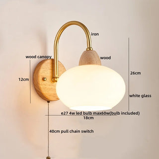 Celako™ Lunera Wall Light | Wood Bedroom Lighting