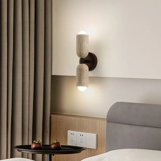 Celako™ Lithocalm Wall Light | Yellow Travertine Bedroom Lighting