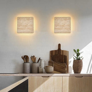 Celako™ Tavelle Wall Light | Yellow Travertine Bedroom Lighting