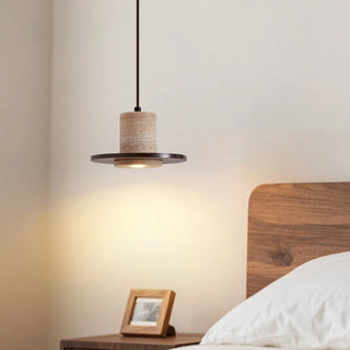 Celako™ Terralith Pendant Light | Yellow Travertine Dining Room Lighting