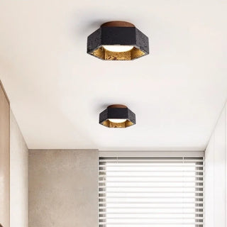 Celako™ Atravine Ceiling Light | Black Travertine Bedroom Lighting