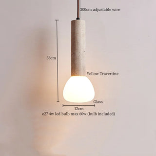 Celako™ Lutesco Pendant Light | Yellow Travertine Kitchen Island Lighting