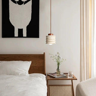Celako™ Okerra Pendant Light | Yellow Travertine Bedroom Lighting