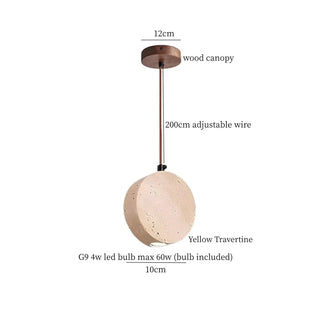 Celako™ Orolitho Pendant Light | Yellow Travertine Dining Room Lighting