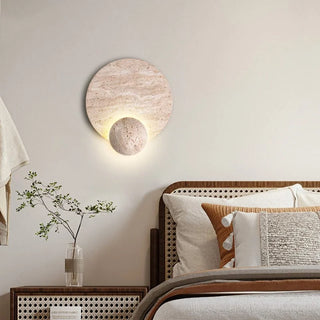 Celako™ Aureny Wall Light | Yellow Travertine Bedroom Lighting