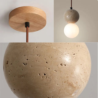 Celako™ Travaria Pendant Light | Yellow Travertine Wabi Sabi