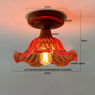 Celako™ Vitrowe Ceiling Light | Glass Wood Living Room Lighting