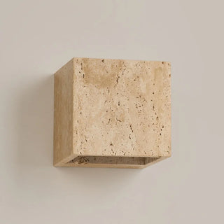 Celako™ Quadrum Wall Light | Yellow Travertine Bedroom Lighting