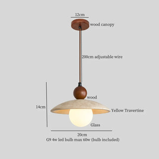 Celako™ Sferato Pendant Light | Yellow Travertine Dining Room Lighting