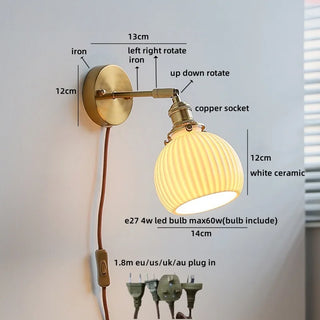 Celako™ Keramis Wall Light | Ceramic Bedroom Lighting