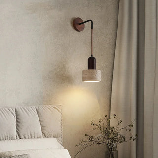 Celako™ Tivara Wall Light | Travertine Bedside Lighting