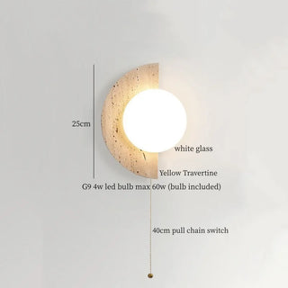 Celako™ Arcuate Wall Light | Yellow Travertine Bedroom Lighting