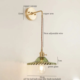 Celako™ Lustris Wall Light | Copper Glass Bedroom Lighting