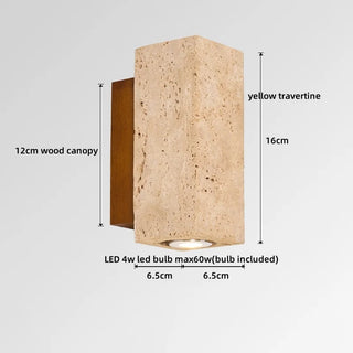 Celako™ Tavera Wall Light | Yellow Travertine Bedroom Lighting