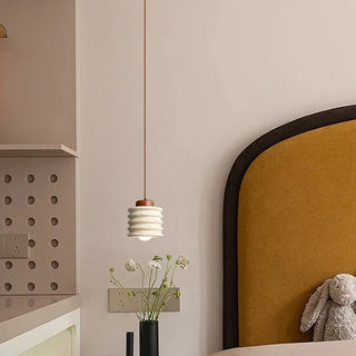 Celako™ Okerra Pendant Light | Yellow Travertine Bedroom Lighting