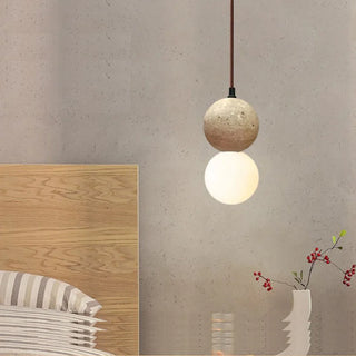 Celako™ Travaria Pendant Light | Yellow Travertine Wabi Sabi