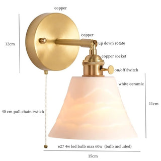 Celako™ Ivorel Wall Light | Ceramic Bedroom Lighting