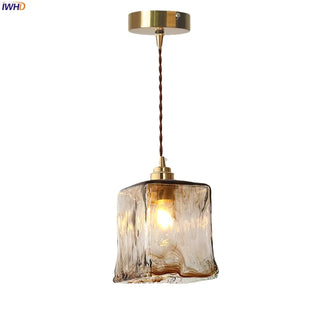 Celako™ Succinite Pendant Light | Amber Glass Japan Vintage Bedroom Lighting