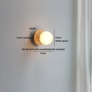 Celako™ Vitria Wall Light | Walnut Wood Bedroom Lighting