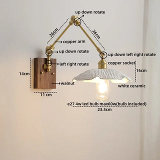 Celako™ Cerelux Wall Light | Ceramic Copper Bedroom Lighting