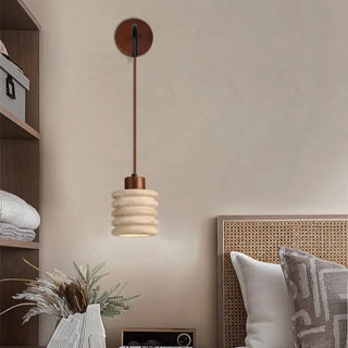 Celako™ Calterra Wall Light | Yellow Travertine Bedroom Lighting