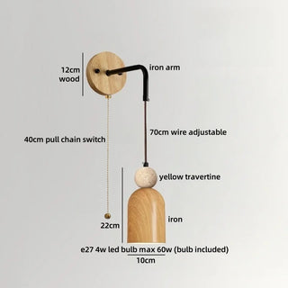 Celako™ Ishiko Wall Light | Travertine Hallway Lighting