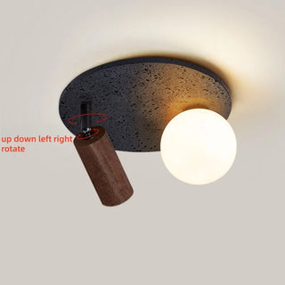 Celako™ Trivaro Ceiling Light | Black Travertine Wabi Sabi Style