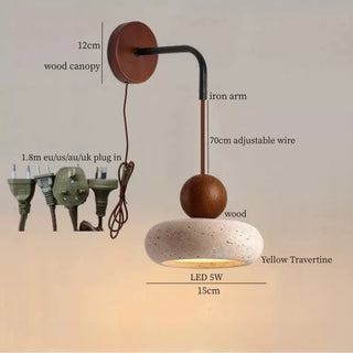 Celako™ Terravento Wall Light | Yellow Travertine Living Room Lighting