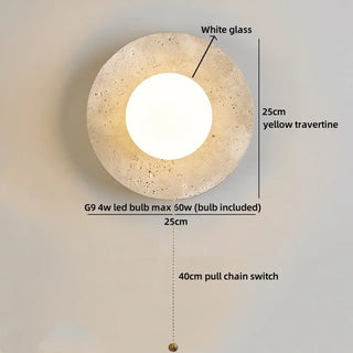 Celako™ Calcis Wall Light | Yellow Travertine Living Room Lighting