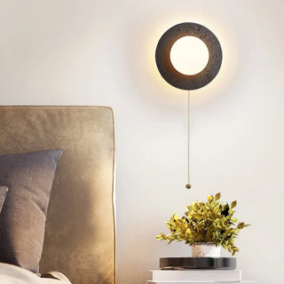 Celako™ Lunetra Wall Light | Black Travertine Living Room Lighting
