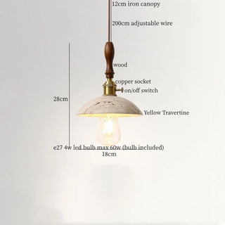 Lámpara colgante Celako™ Tivorini | Iluminación para isla de cocina en travertino amarillo  