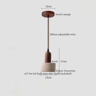 Celako™ Aureltine Pendant Light | Yellow Travertine Japan Wabi Sabi