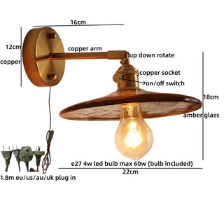 Celako™ Ambrium Wall Light | Amber Glass Japan Style