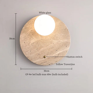 Celako™ Solpietra Wall Light | Yellow Travertine Bedroom Lighting