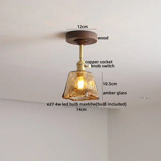 Celako™ Ambrune Ceiling Light | Glass Wood Kitchen Island Lighting