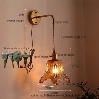 Celako™ Aurelis Wall Light | Copper Glass Living Room Lighting