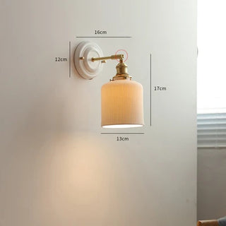 IWHD White Ceramic Modern Wall Lamp Beisde Bedroom Living Room Bathroom Mirror Light Copper Nordic Japanese Style Wandlamp LED