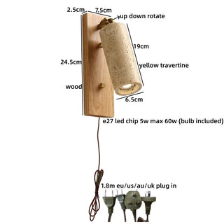 Celako™ Citrine Wall Light | Yellow Travertine Japan Style